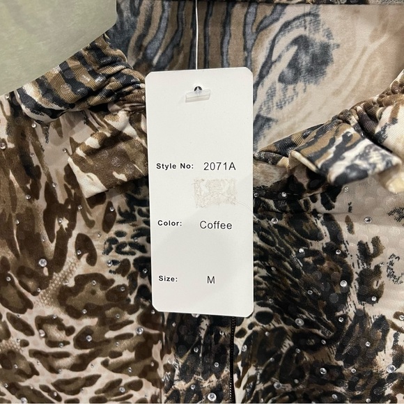 Vintage Gardy Animal Print Beaded Jacket Lightweight Medium Full Zip - Picture 5 of 9